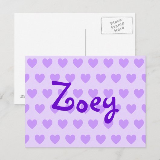 Zoey in Paars Briefkaart (Voorkant / Achterkant)