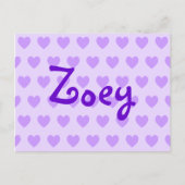 Zoey in Paars Briefkaart (Voorkant)