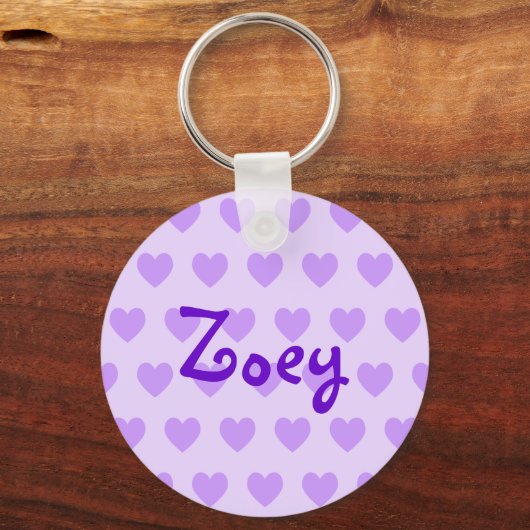 Zoey in Paars Sleutelhanger (Voorkant)