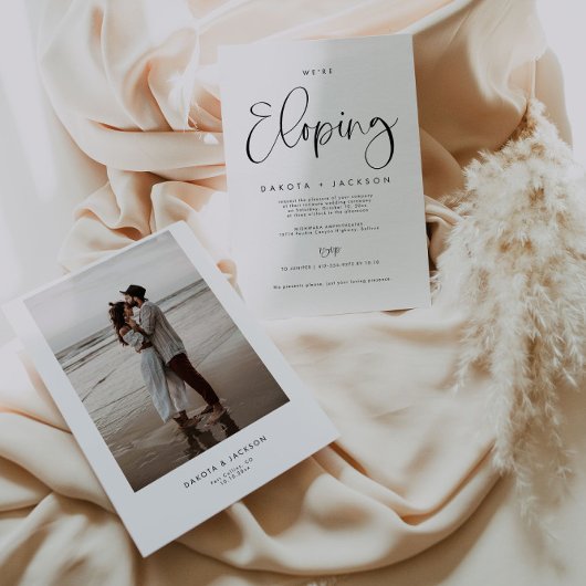 ZOEY Modern Elopement Wedding Invitation Kaart