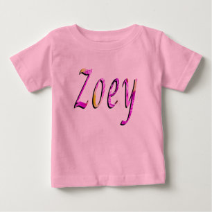Zoey, naam, Logo, babymeisje Roze T-shirt