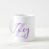Zoey name meaning monogram Z purple Koffiemok (Voorkant links)