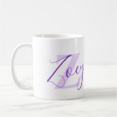 Zoey name meaning monogram Z purple Koffiemok (Links)