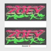 Zoey Vorname Name Graffiti Aufkleber Sticker (Vel)