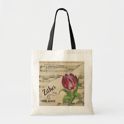 ZOFTulip vel Music Gepersonaliseerd Tote Bag (Voorkant)