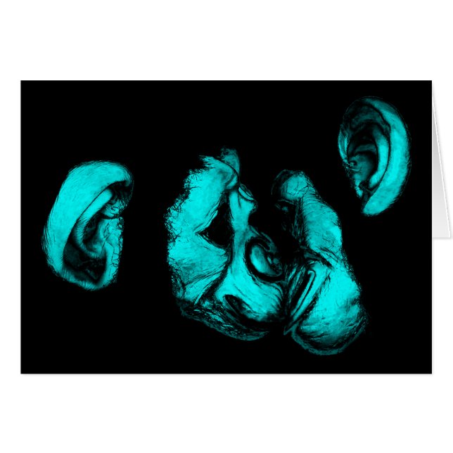 zogende chimps : neon turquoise (Voorkant Horizontaal)