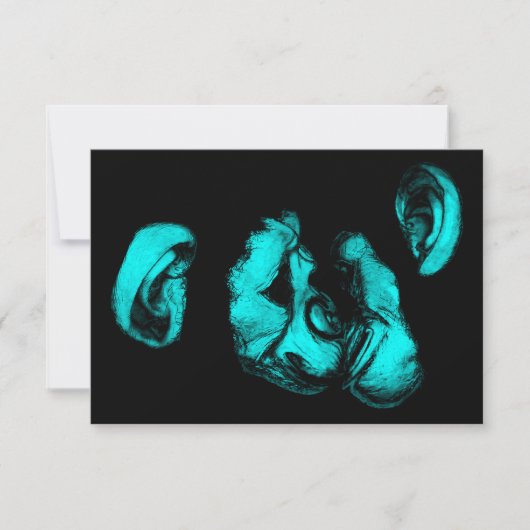 zogende chimps : neon turquoise kaart (Voorkant)