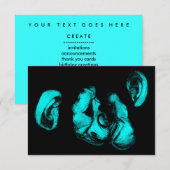zogende chimps : neon turquoise kaart (Voorkant / Achterkant)