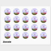 zogende trekkers onder hart ronde sticker (Vel)