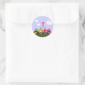 zogende trekkers onder hart ronde sticker (Tas)