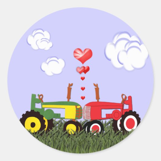 zogende trekkers onder hart ronde sticker (Voorkant)