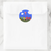 zogende trekkers onder hart ronde sticker (Tas)
