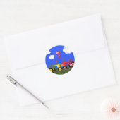 zogende trekkers onder hart ronde sticker (Envelop)
