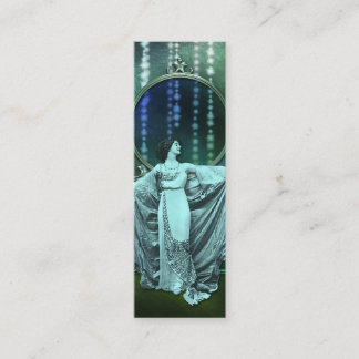 Zohara: Art Deco Woman in Aqua & Green Mini Visitekaartje