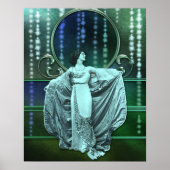 Zohara: Art Deco Woman in Aqua & Green Poster (Voorkant)
