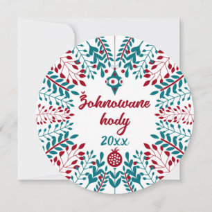 Žohnowane hody, kerstgroet bovenaan voor Sorbiërs Feestdagenkaart