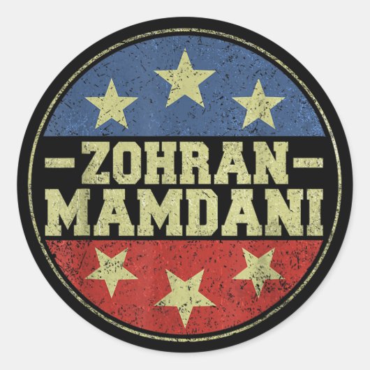 Zohra Mamdani NYC Burgemeesterscampagne 2025 Ronde Sticker (Voorkant)