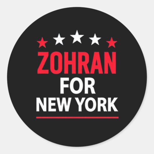 Zohran for New York – Bold Political Support Ronde Sticker (Voorkant)