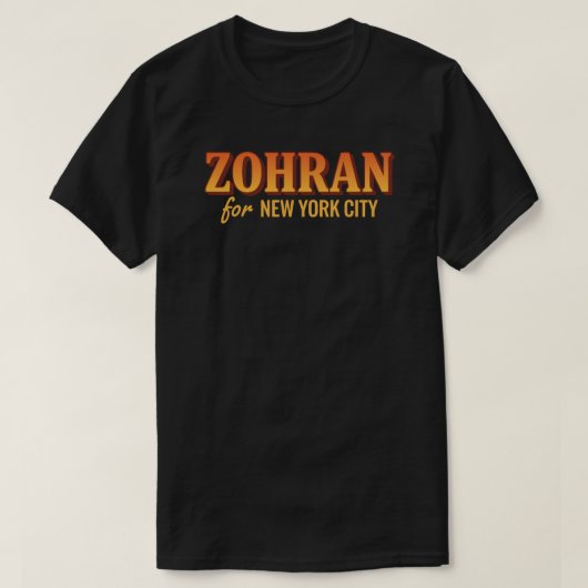 Zohran-Mamdani for new york city T-shirt (Design voorkant)