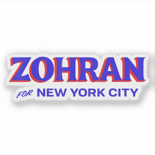 Zohran Mamdani for NYC Mayor Funny Cool Trendy  Sticker (Voorkant)