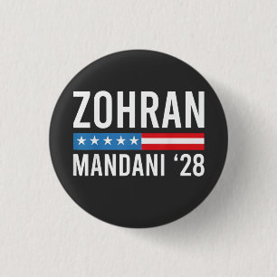 Zohran Mamdani NYC Burgemeester Kandidaat VS Vlag Ronde Button 3,2 Cm