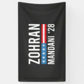 Zohran Mamdani NYC burgemeesterskandidaat VS-vlag Spandoek (Verticaal)