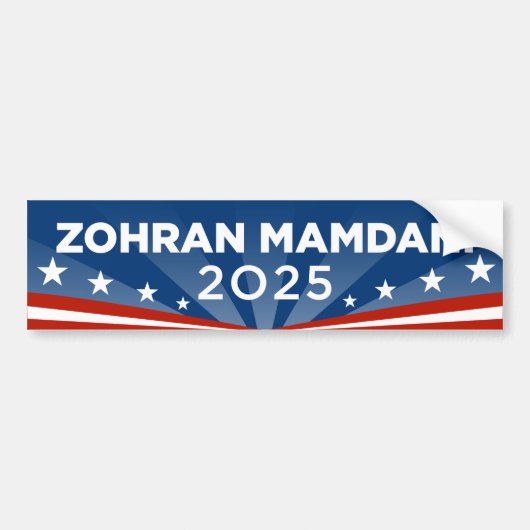 Zohran Mamdani NYC Mayor 2025 Bumpersticker (Voorkant)