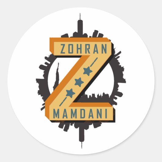 Zohran Mamdani | Voice of Change from New York Ronde Sticker (Voorkant)