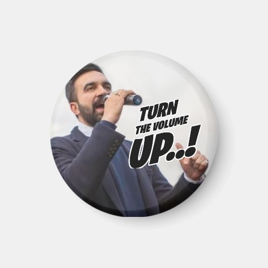 Zohran Mamdani - Zet het volume harder Magneet (Voorkant)