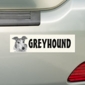 Zoie, Greyhound Bumpersticker (Op auto)