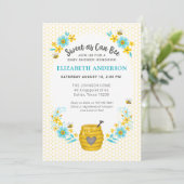 Zoiets als Can Bee Baby Boy Shower Invitation Kaart (Staand voorkant)