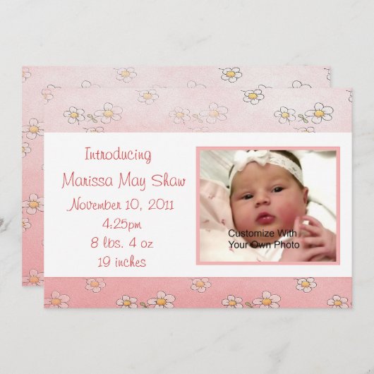 Zoiets als de geboorteaankondiging van de Baby van Aankondiging (Voorkant / Achterkant)