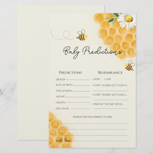 Zoiets als een voorspellingskaart voor baby shower (Voorkant / Achterkant)