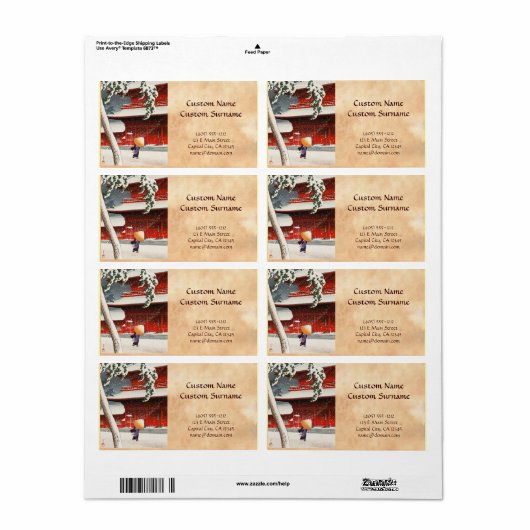 Zôjô-ji Temple in Shiba 20 Uitzichten Tokyo Etiket (Full Sheet)