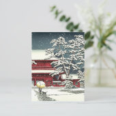 "Zojoji in Snow" door Kawase Hasui 川 巴 水 Briefkaart (Staand voorkant)