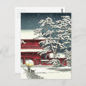 "Zojoji in Snow" door Kawase Hasui 川 巴 水 Briefkaart (Voorkant / Achterkant)