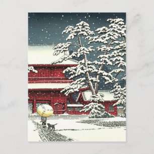 "Zojoji in Snow" door Kawase Hasui 川 巴 水 Briefkaart