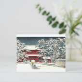 "Zojoji in Snow" door Kawase Hasui 川 巴 水 Briefkaart (Staand voorkant)