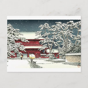 "Zojoji in Snow" door Kawase Hasui 川 巴 水 Briefkaart