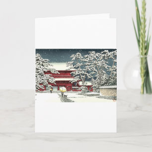 "Zojoji in Snow" door Kawase Hasui 川 巴 水 Feestdagen Kaart