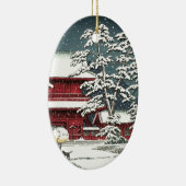 "Zojoji in Snow" door Kawase Hasui 川 巴 水 Keramisch Ornament (Rechts)