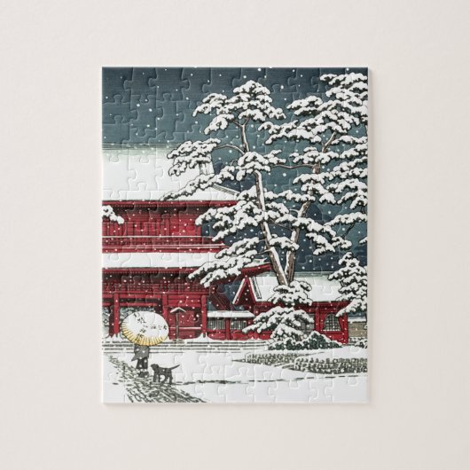 "Zojoji in Snow" door Kawase Hasui 川 巴 水 Legpuzzel (Verticaal)