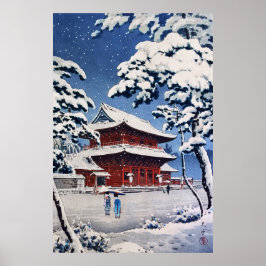 Zojoji Temple in Snow door Tsuchiya Koitsu Poster