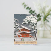 Zojoji Temple in Snow Tsuchiya Koitsu winterscène Briefkaart (Staand voorkant)