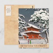 Zojoji Temple in Snow Tsuchiya Koitsu winterscène Briefkaart (Voorkant / Achterkant)