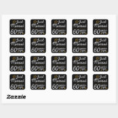 Zojuist 60 Jaar Getrouwd II Vierkante Sticker (Vel)