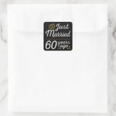 Zojuist 60 Jaar Getrouwd II Vierkante Sticker (Tas)