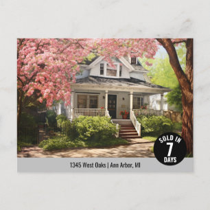 Zojuist verkocht onroerend goed marketing Logo Briefkaart