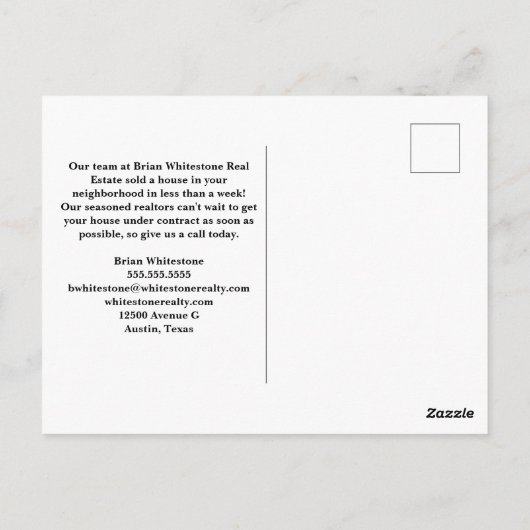 Zojuist verkocht vastgoedbedrijf Custom House Foto Briefkaart (Achterkant)