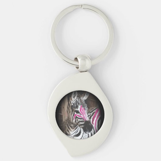 Zola de Zebra metalen sleutelhanger (Voorkant)